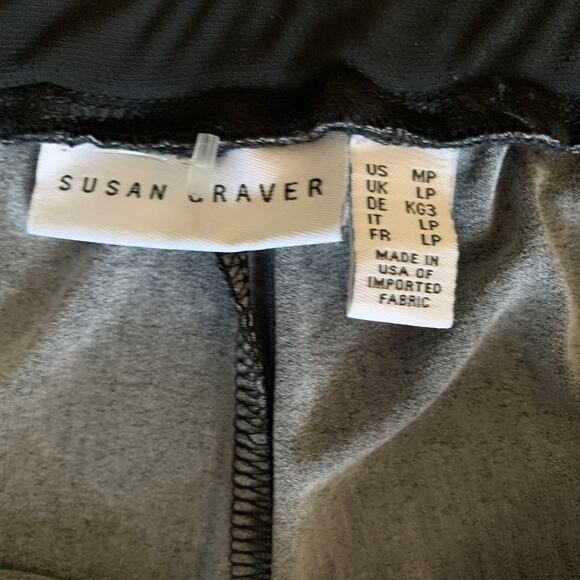 NEW SUSAN‎ GRAVER LIQUID KNIT WOMEN'S BLACK FLORAL PULL-ON PANTS MP - Picture 4 of 8